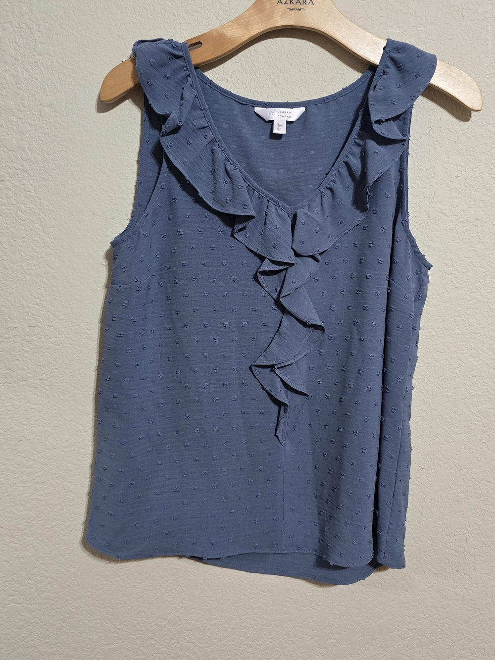 LC Lauren Conrad Dusty Blue Ruffle V-Neck Camisole